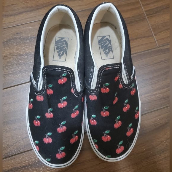 Cherry Vans Slip Ons - Picture 2 of 3